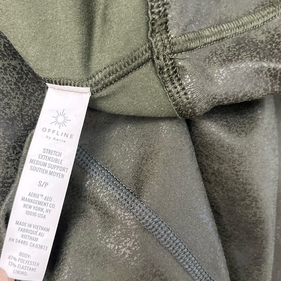 Offline By Aerie High Waist Olive Crackle Set Size Small Activewear Athleisure - Picture 4 of 15
